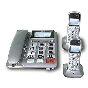 三洋SANYO 超高頻2.4GHz 數位長距離無線子母雙手機 DCT-8908-2 (三色)銀色★80B018
